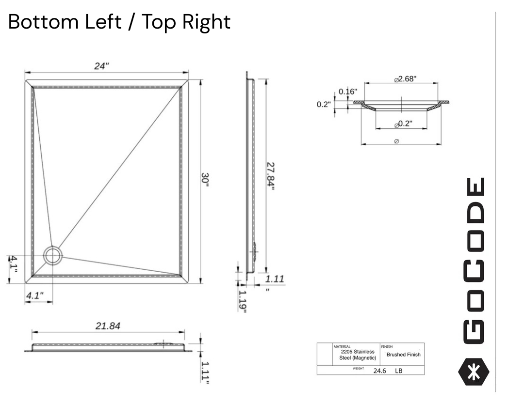 Stainless Steel In-Floor Shower Pan
